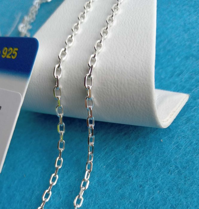 Серебряная цепочка плетение якорь 50 55 см с огранкой ланцюг якірне