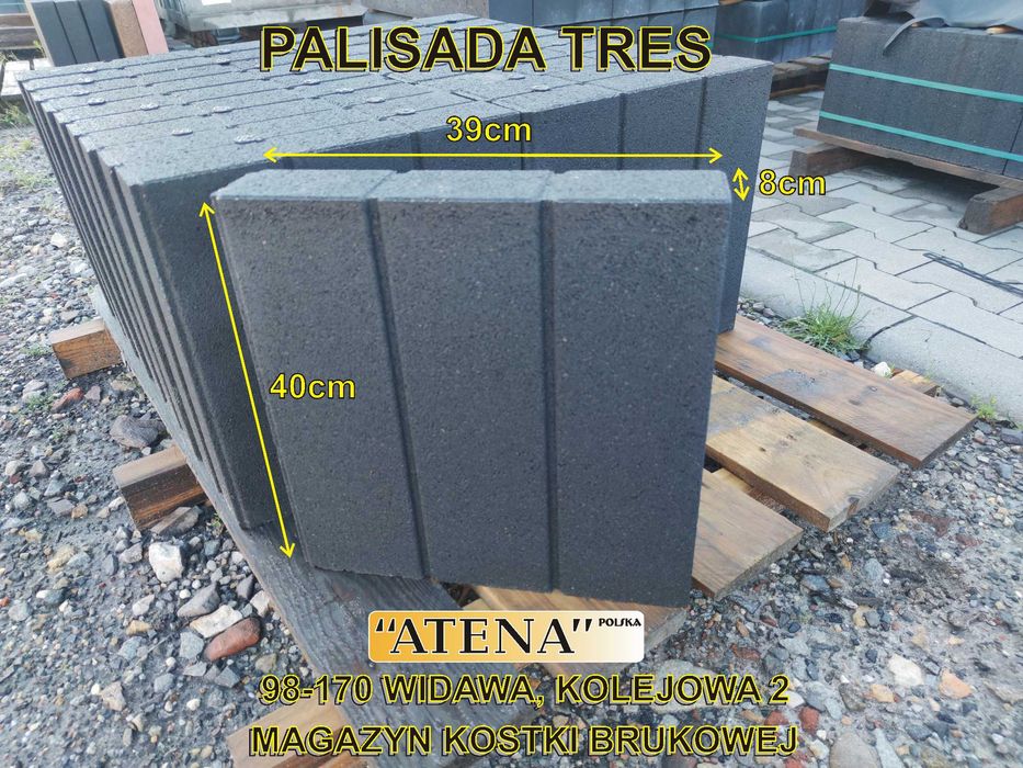 Palisada GRAFIT 40cm obrzeże grafitowe ogrodowe kostka brukowa