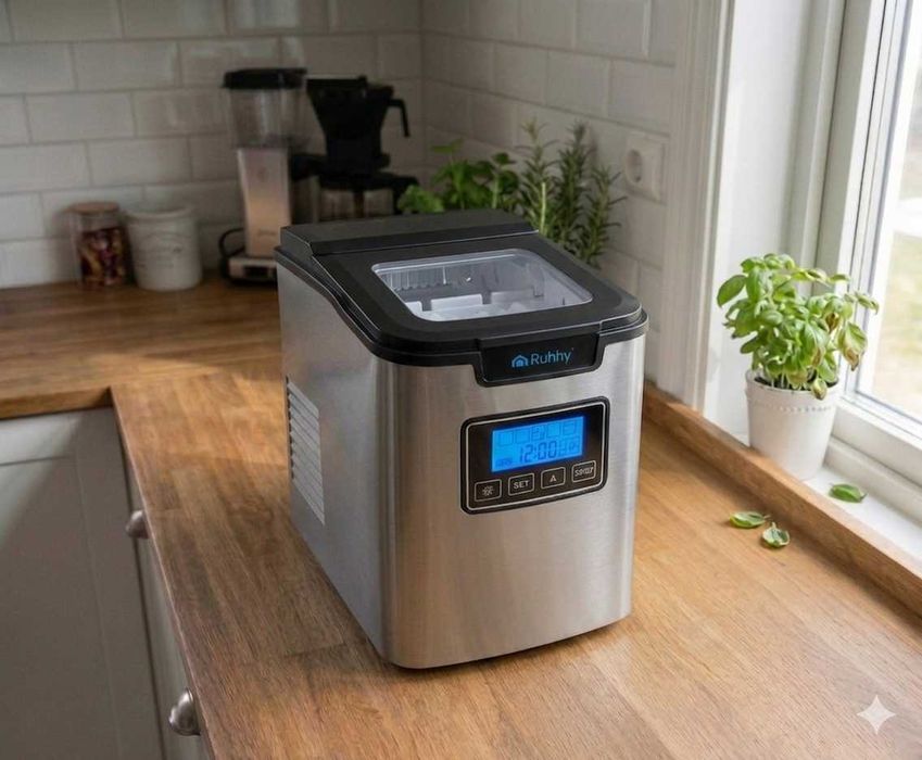 NOWA Kostkarka do lodu 12kg/24h LCD timer 3 rozmiary S M L szybka domowa maszyna do lodu samoczyszczenie 2,2L do kuchni + WYSYŁKA 24H