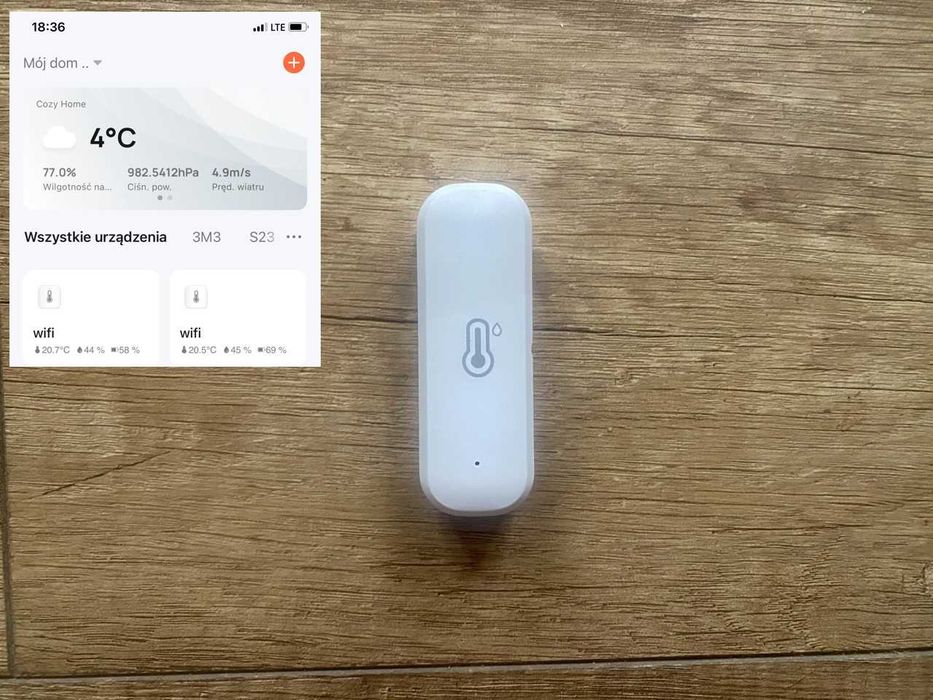 Czujnik termometr higrometr WIFI Tuya AAA