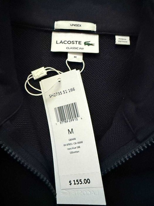 ОРИГІНАЛ! Світшот Lacoste Paris High-Neck Zip-Up M L XL | SH2735