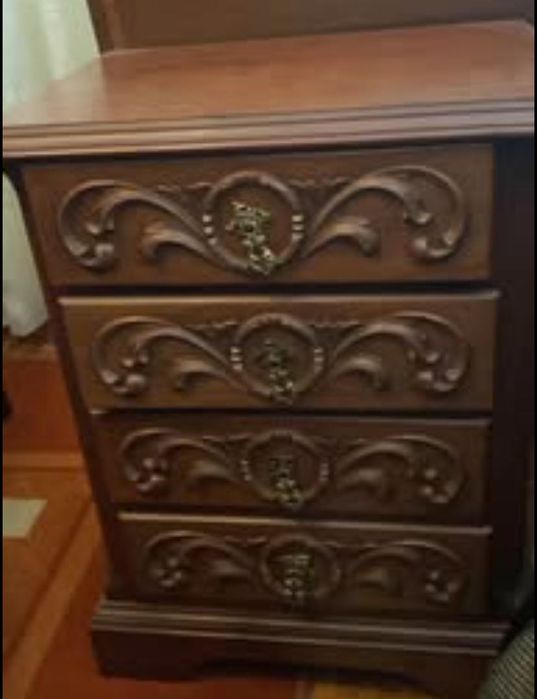 Mobília de quarto vintage,  completa em mogno