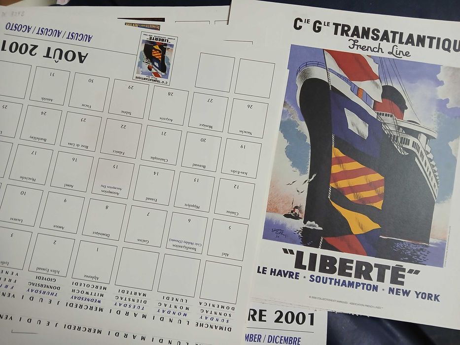 Calendários de parede de empresas de marinha mercante