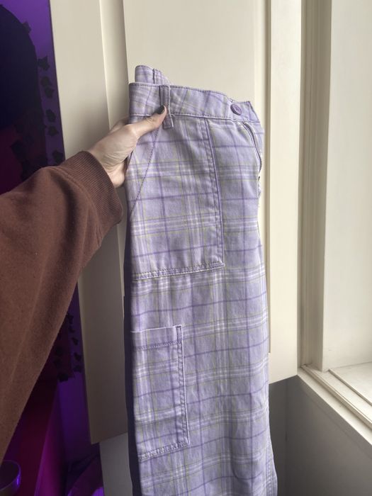 Calças lilás quadriculadas padrão H&M mulher rapariga
