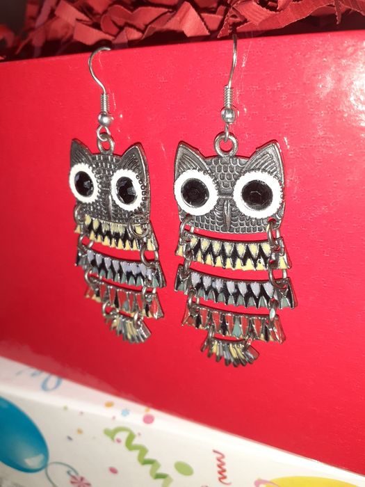 Kolczyki sowy długość 7cm