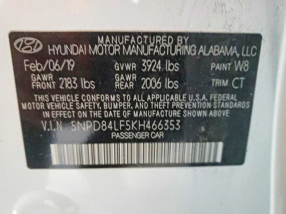 2019   HYUNDAI  Elanrta SEL