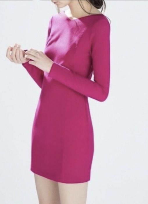 Sukienka mini fuksja różowa zara