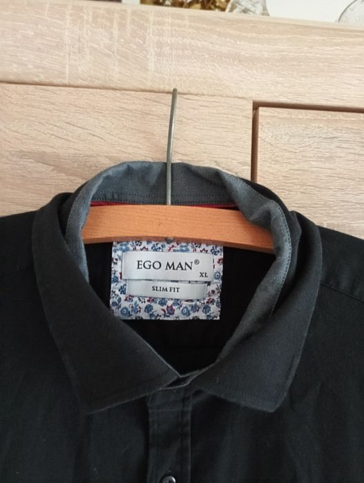 Czarna koszula męska z długim rękawem XL 42