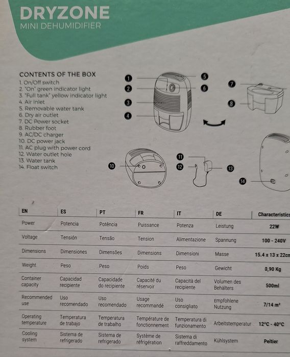 Mini osuszacz powietrza Ikohs Create 500 ml