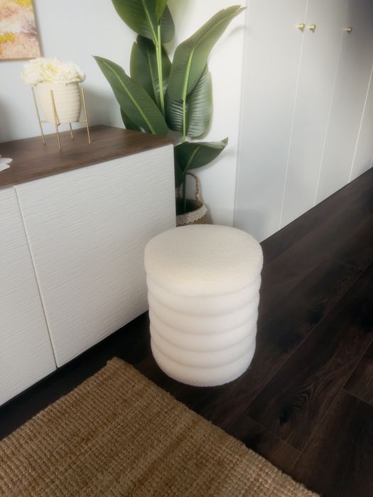 Banqueta Pouf Tamborete Bouclé