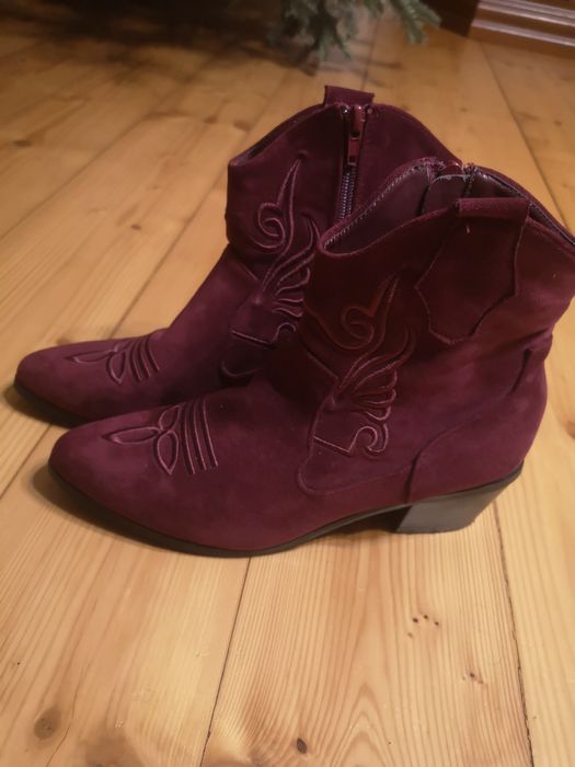 Kowbojki 39 bordowe