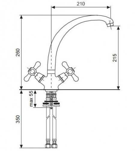 Новий ЛАТУНИЙ змішувач, кран з високим носом для кухні. Супер якість!