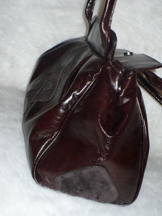 dwie torebki: brąz wstawki zamsz i bordowa jak nowe
