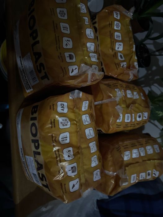 Рідкі шпалери білі з блискітками 5 пачок