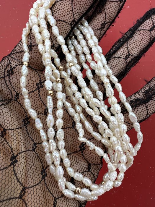 Буси:річкові перли и золото 585 (14К)