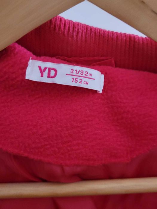 Casaco de inverno vermelho rosa com capuz para criança