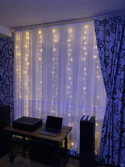 Гірлянда штора 3 на 3 метри, 3х3 м, капля роси на вікно окно гирлянда