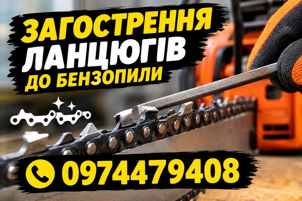 Загострення ланцюгів до бензопили