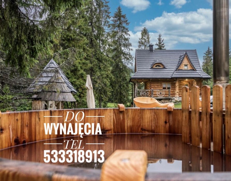 Domek z balią i kominkiem w lesie Podhale Gorce