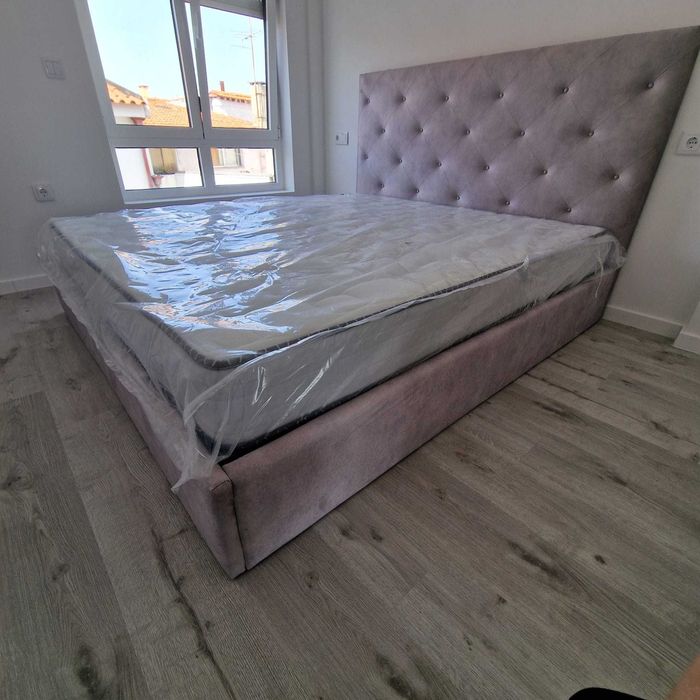 Camas de Casal Estofadas de Luxo 199€ Disp. em Várias Cores! 190x140m! 199 €