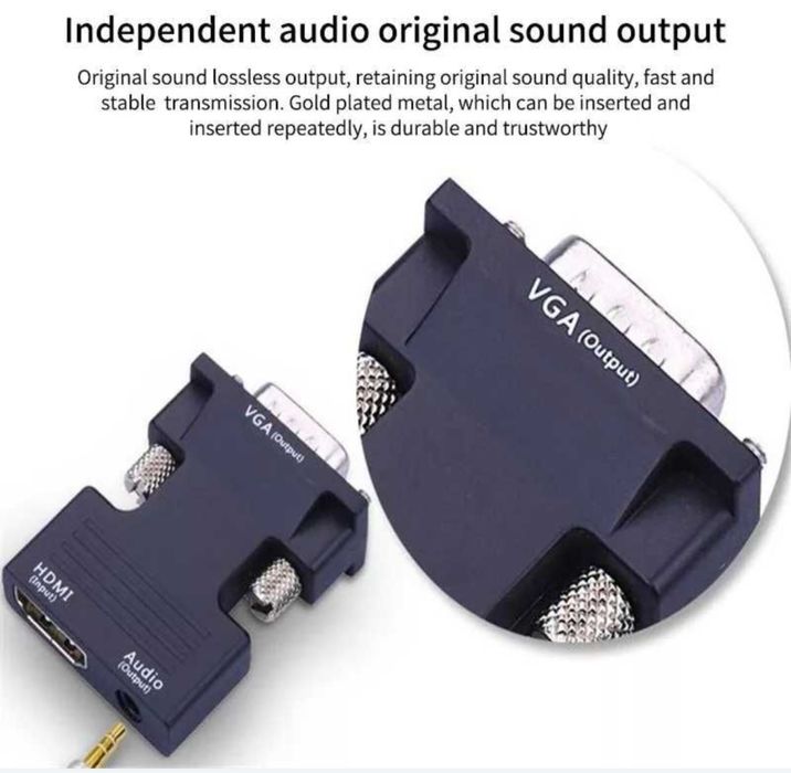 Переходник HDMI на to VGA Converter HD з зі і  шнур Audio Cable 3,5 mm