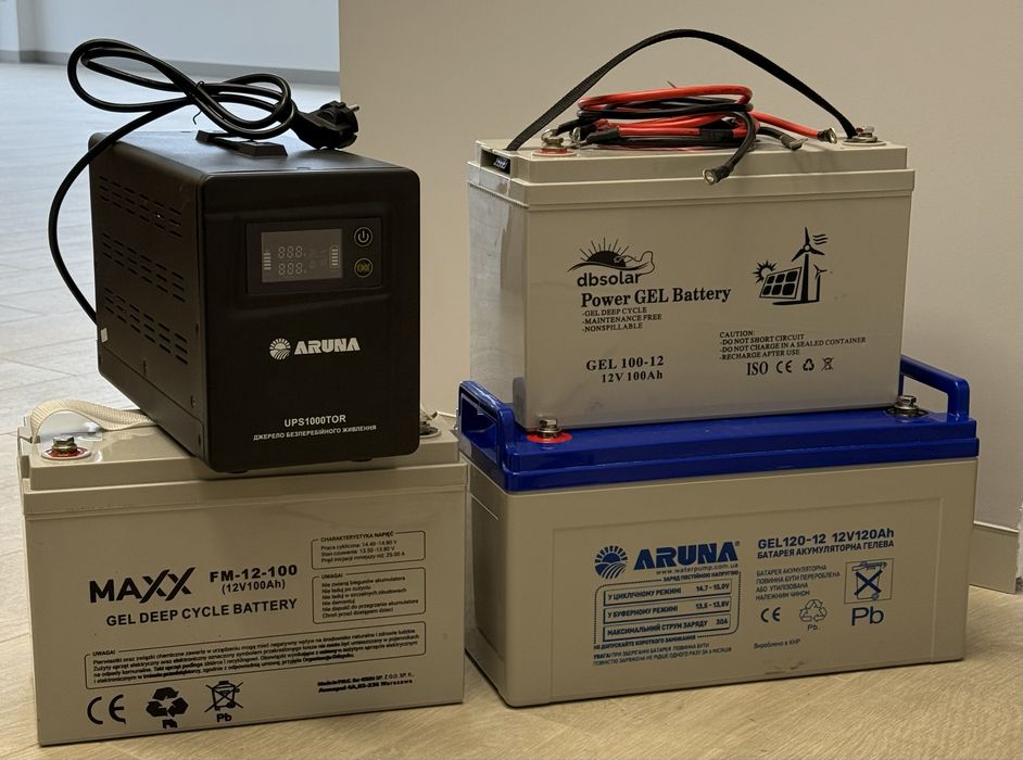 Комплект ДБЖ Aruna UPS 1000TOR (600Вт) + акумулятори 3шт