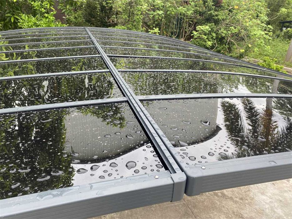 Wiata samochodowa 5,5 x 6m dwustanowiskowa Aluminum i lity poliwęglan