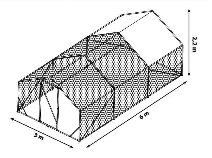 NOWA*wysyłka 3x6 m woliera klatka wybieg dla kur kurnik zwierząt duży