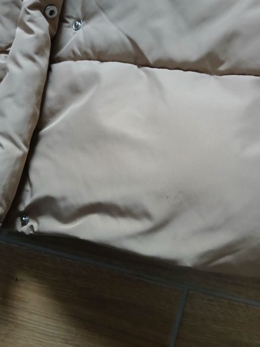 Kurtka zimowa beżowa z kapturem, Zara, r. 140