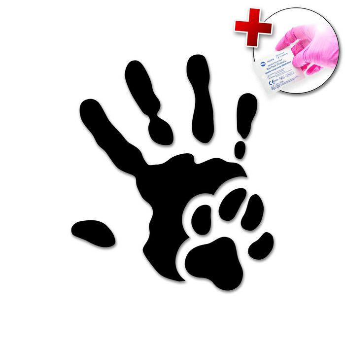 Naklejka RĘKA ŁAPA PSA - 12x14cm - na telefon, laptop, samochód