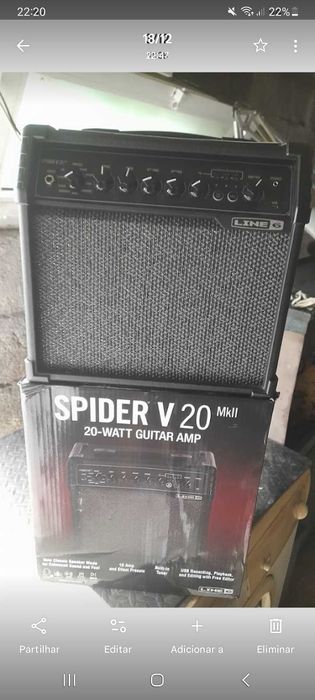 Anplificador guitarra  spider v 20 novo