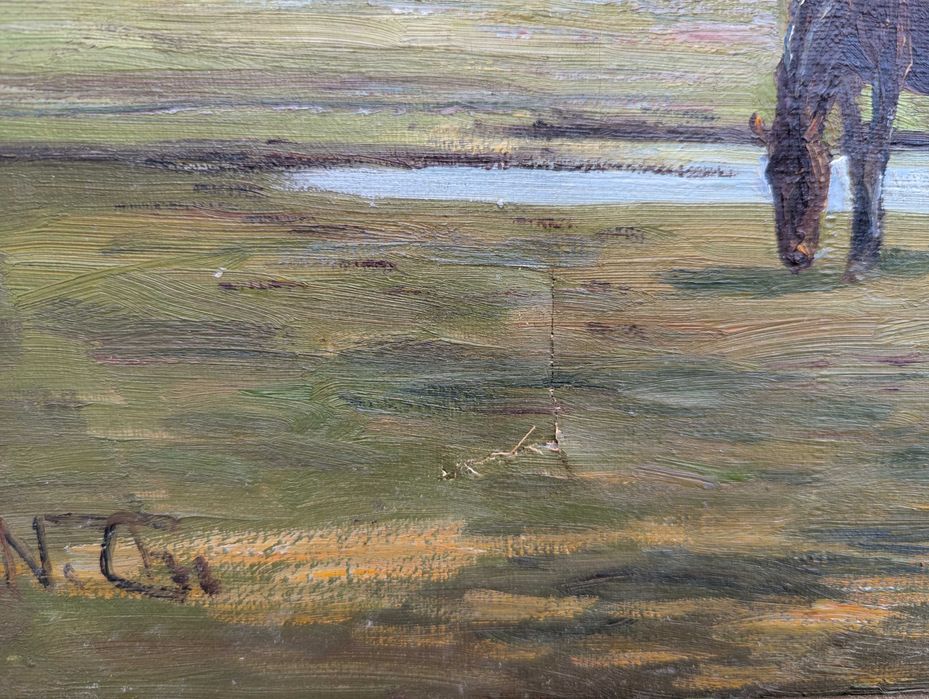 Niels Peter Christiansen (1873-) Konie Aukcyjny Pejzaż