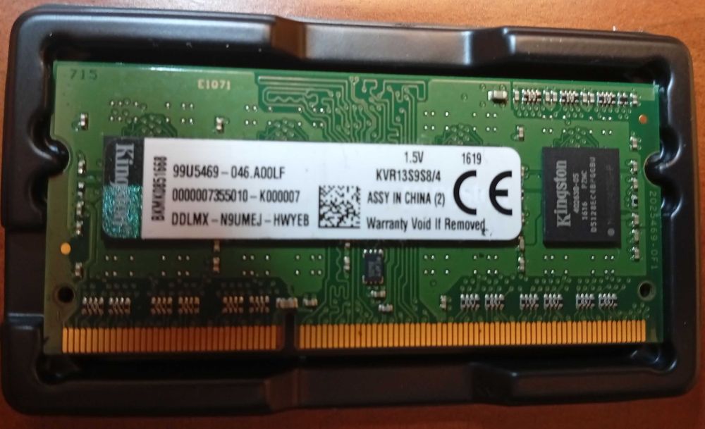 Memória Kingston 4GB 1333MHz DDR3 Non-ECC CL9 204-Pin SO-DIMM 1.5V - KVR13S9S8/4