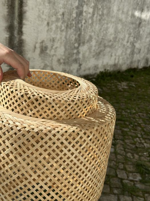 Abajur em vime/bambu – estilo natural/boho