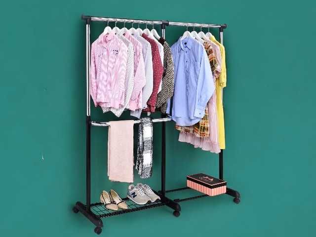 Solidny  Wieszak na kółkach garderoba organizer na ubrania szafa loft