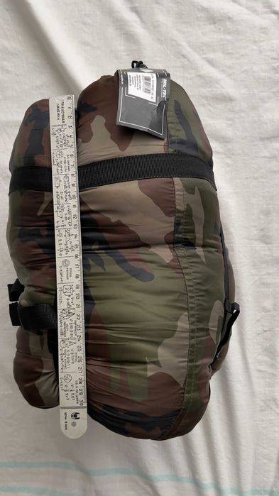 Спальник Mil-Tec кокон спальний мішок woodland двошаровий зимовий