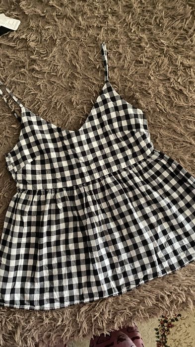 Топ-футболка в клетку