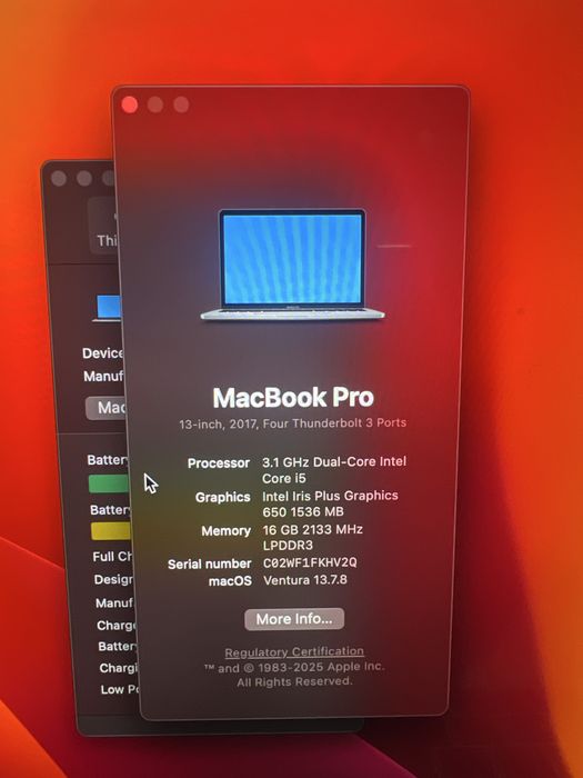 Macbook Pro 2017 13inch 16/512