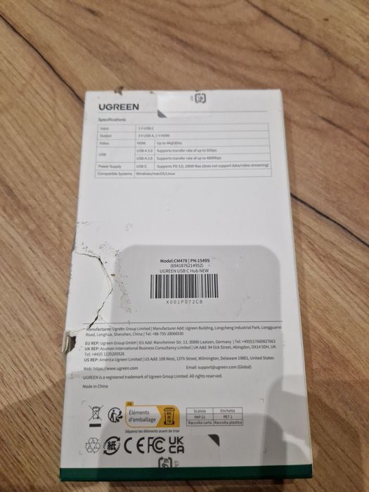 Wielofunkcyjny hub, adapter UGREEN 5 w 1  USB - C do HDMI