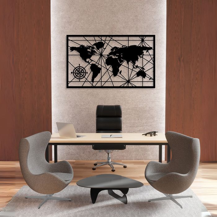 Mapa Świata 3D Obraz Ażurowy XXL Dekoracja Ścienna + Gratis