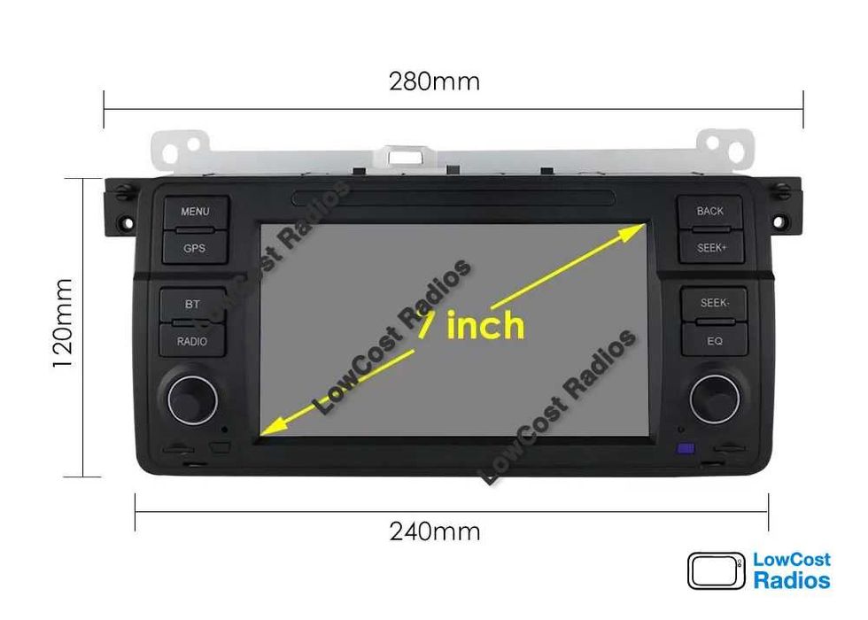 Rádio BMW E46 - IMITAR ORIGINAL • Android 15 • 2DIN Wifi GPS Serie 3 | CARPLAY • ANDROID AUTO