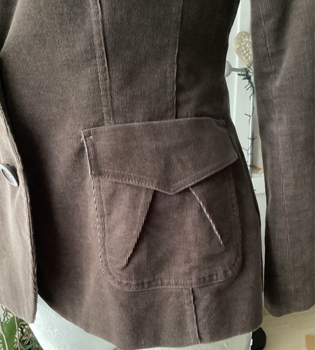 Żakiet sztrusowy bawełniany brązowy