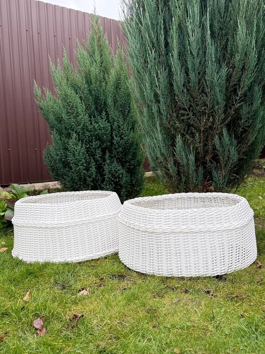 Новорічний кошик діам.65,плетений кошик під ялинку, ялинкова спідниця