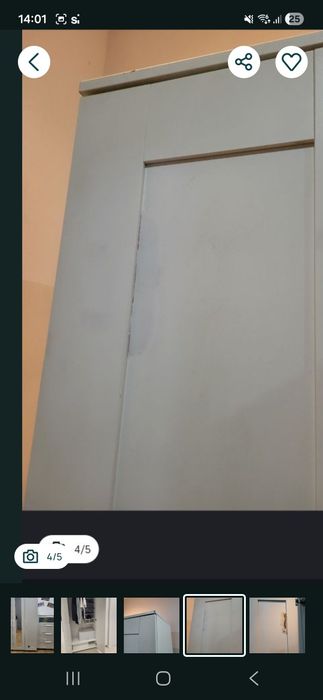 Ikea brimnes szafa trzydrzwiowa lustro biała