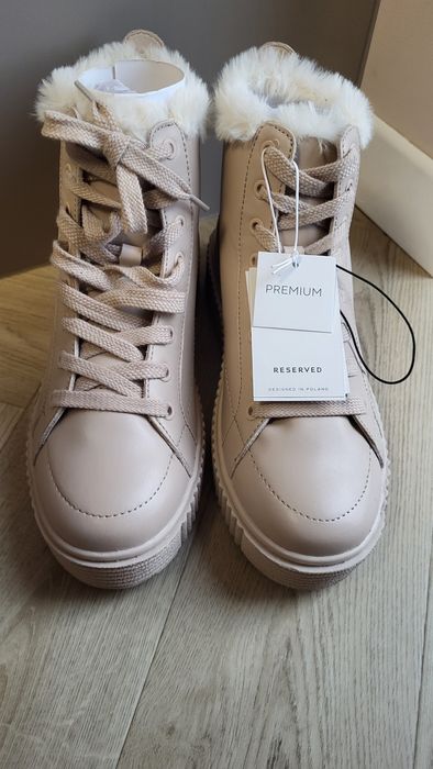 Skórzane buty zimowe damskie