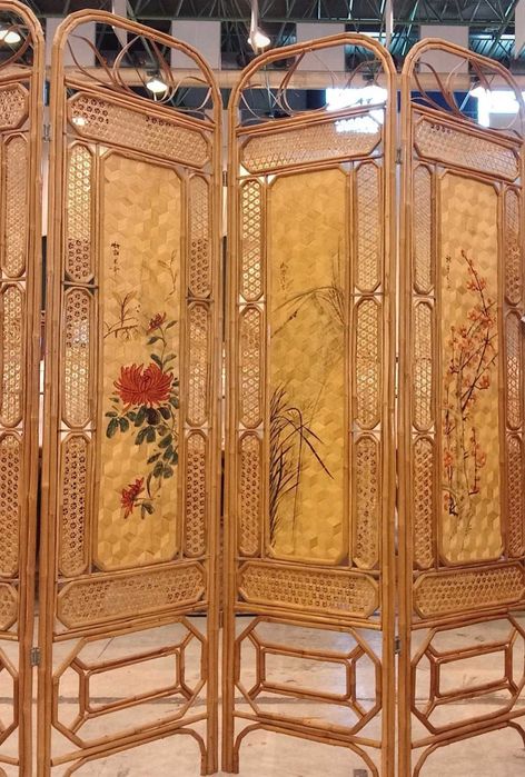 Biombo Vintage  em Bambu
