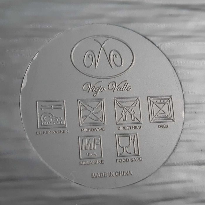 2 Pratos 4 Bandejas Melamina Preta imitar Pedra Expositor Alimentos