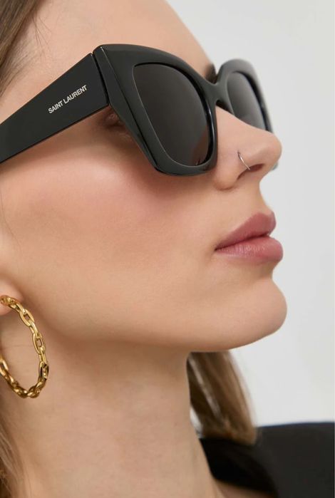 Сонцезахисні окуляри SAINT LAURENT SL 552 001 BLACK чорні оригінал +шкіряний брендовий чохол