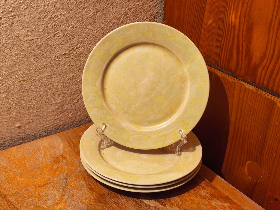 Talerz deserowy marmurek Porcelana Włocławek PRL
