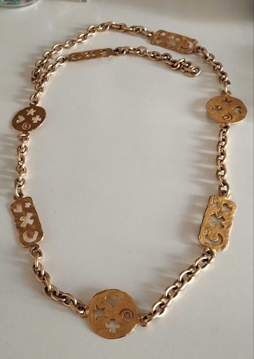 Colar corrente metal dourado velho